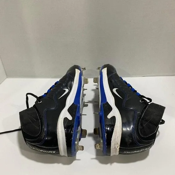 Black and blue Nike air baseball cleats  lace up men 8. SKU492#cleats - Picture 3 of 8
